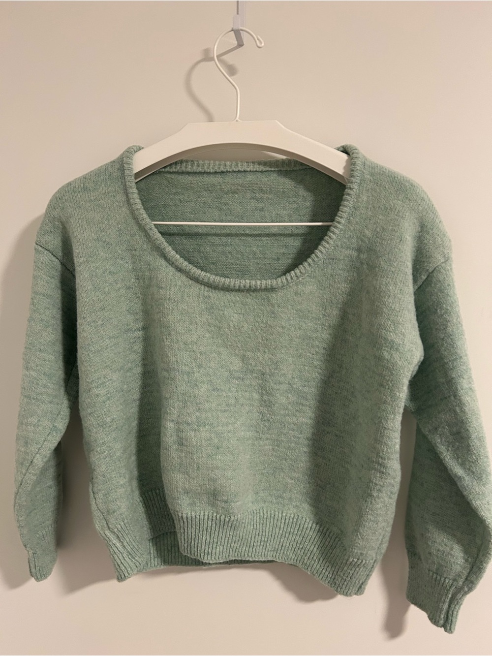 Women's Cozy Knit Scoop Neck Sweater Mint Green